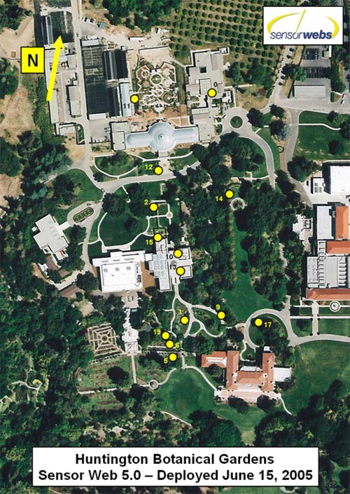Sensor Webs Deployments Huntington Botanical Gardens